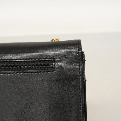 Chanel Shoulder Wallet Leather Black Gold — view 7