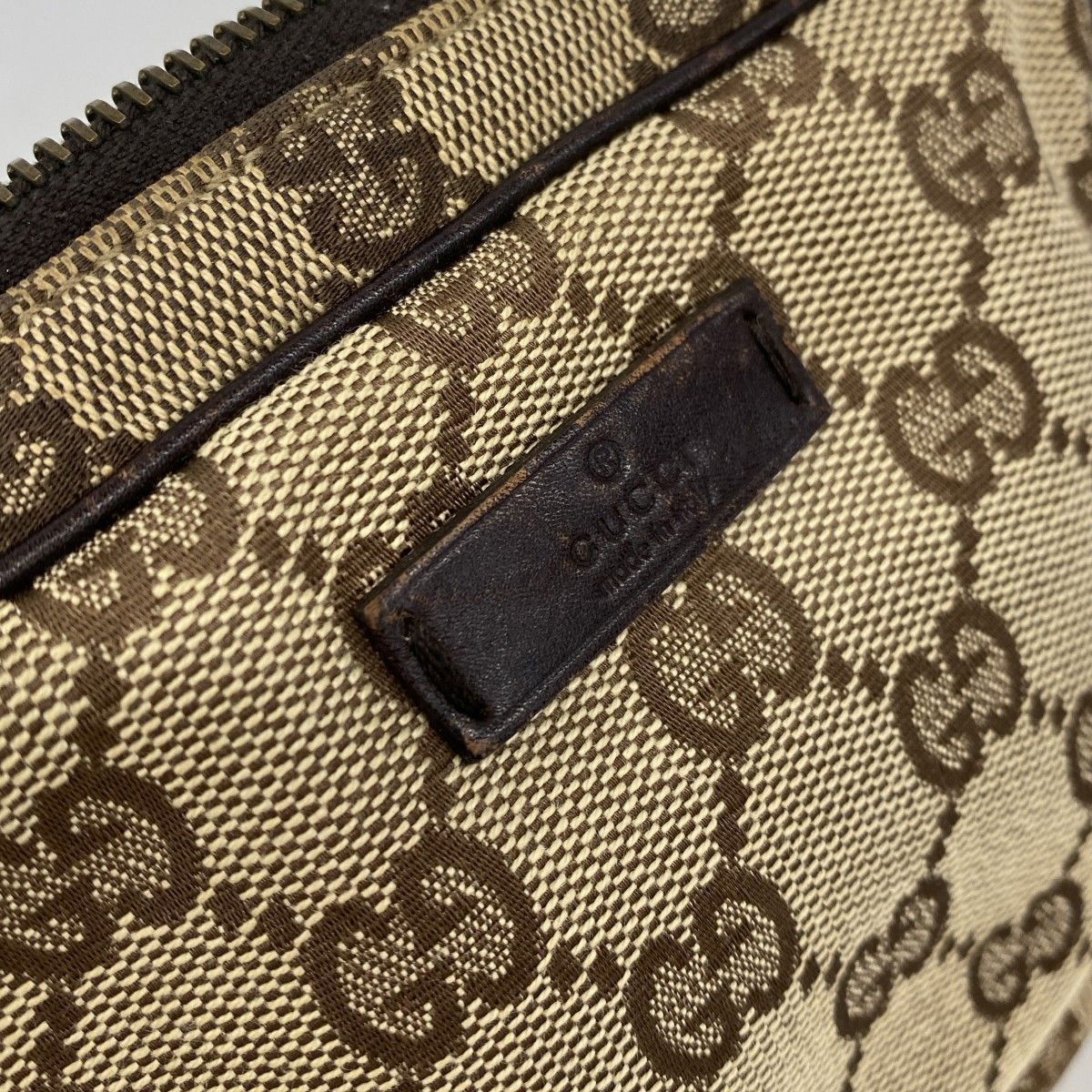 Gucci Pouch GG Canvas Brown Silver — view 9