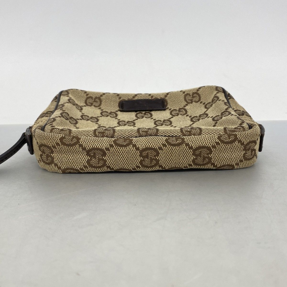 Gucci Pouch GG Canvas Brown Silver — view 3