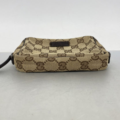 Gucci Pouch GG Canvas Brown Silver — view 3
