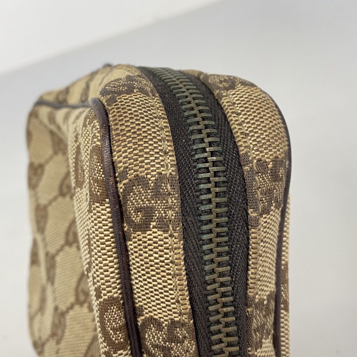 Gucci Pouch GG Canvas Brown Silver — view 7