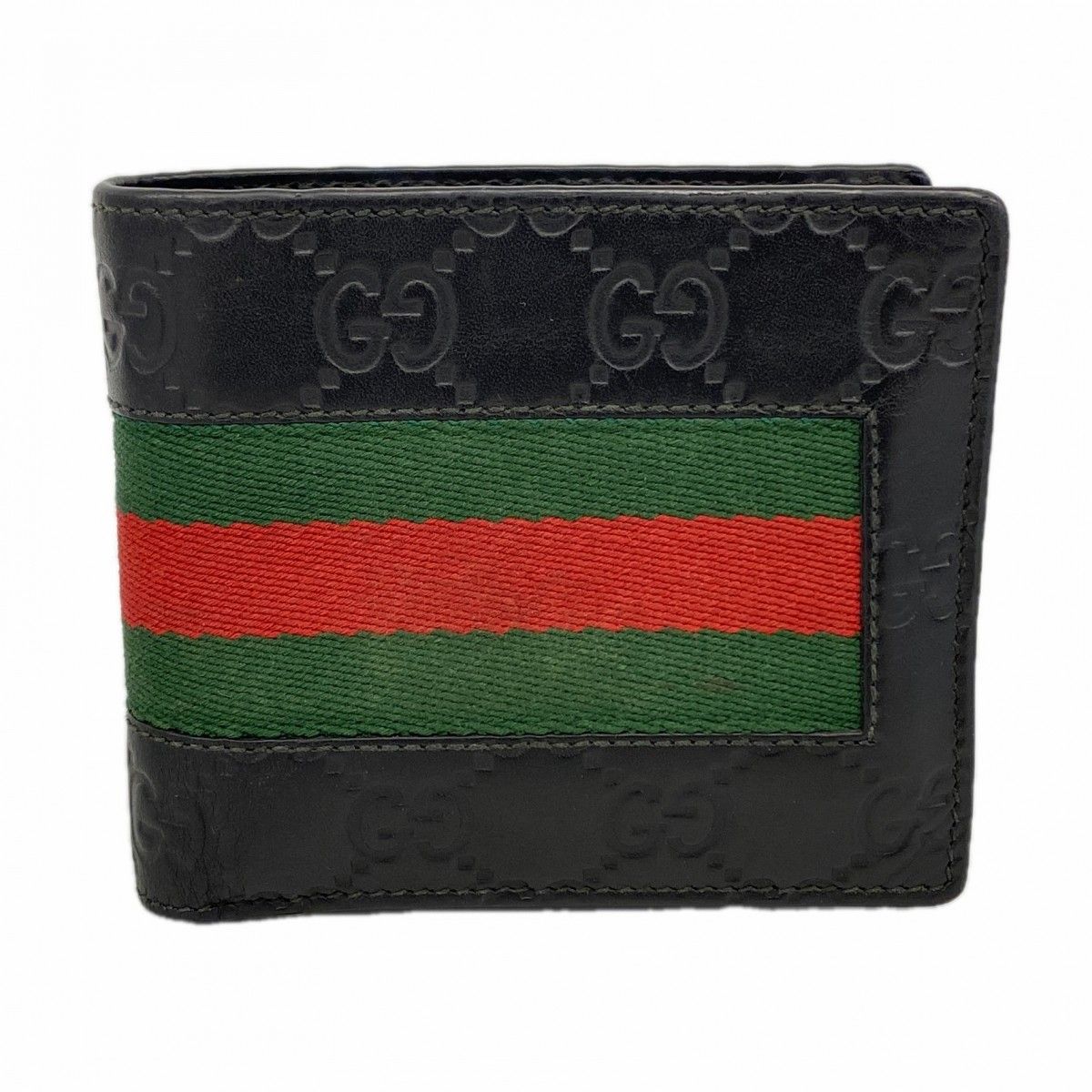Gucci Wallet Guccissima Sherry Line Leather Black Silver