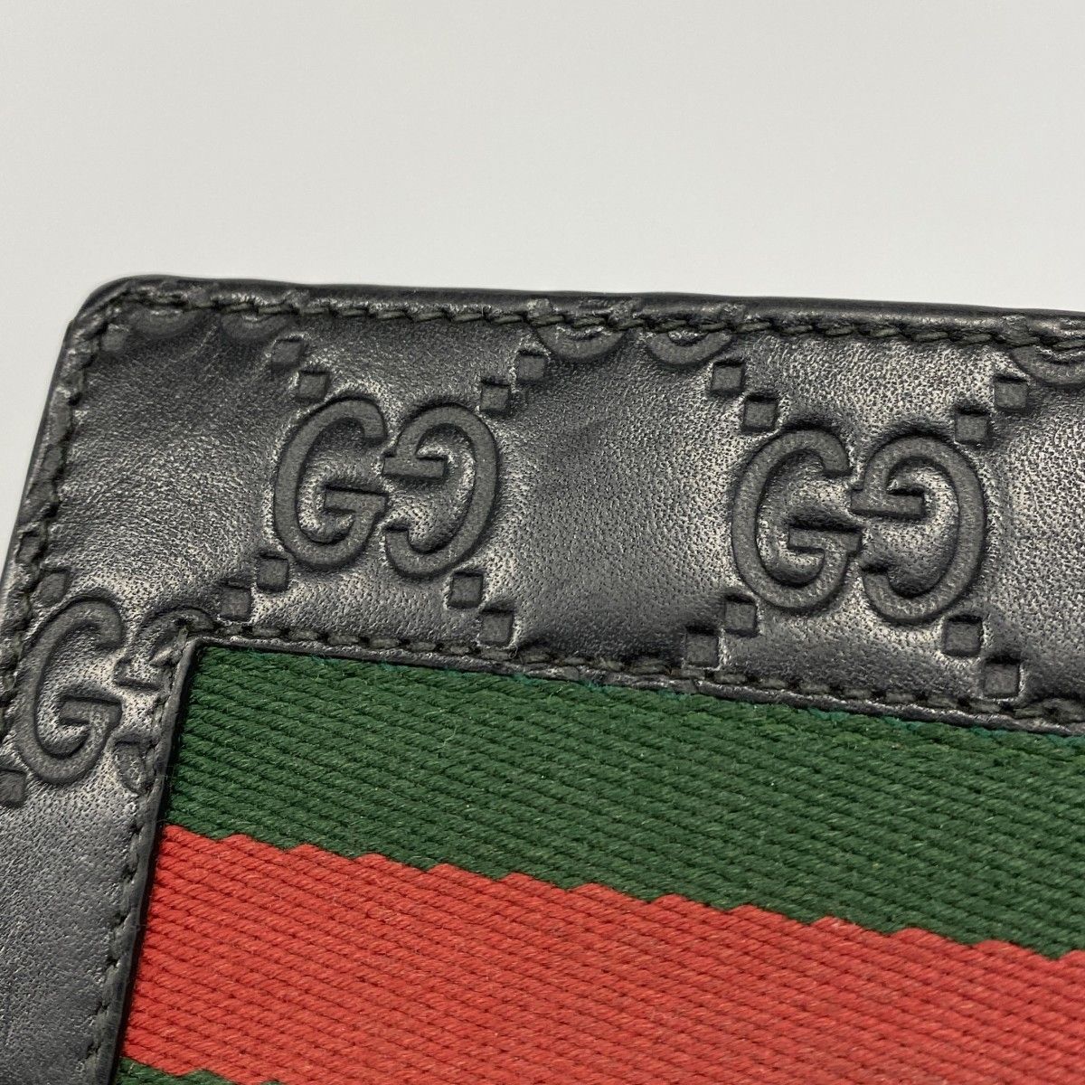 Gucci Wallet Guccissima Sherry Line Leather Black Silver — view 7