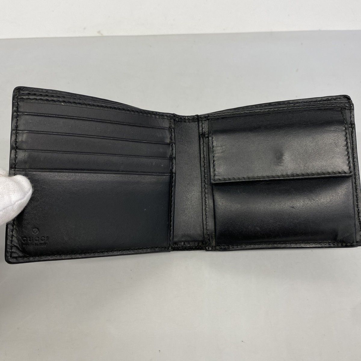 Gucci Wallet Guccissima Sherry Line Leather Black Silver — view 3