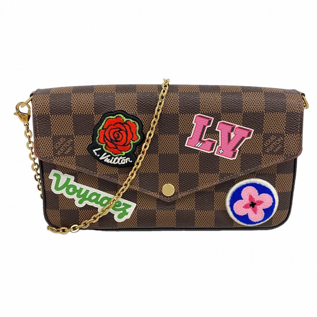 Louis Vuitton Shoulder Wallet Damier Pochette Felicie GM Ebene