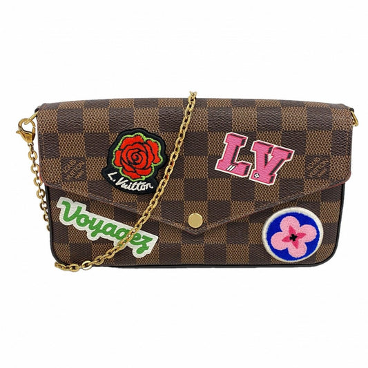 Louis Vuitton Shoulder Wallet Damier Pochette Felicie GM Ebene