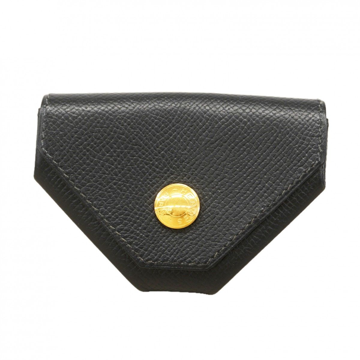 Hermes Coin Case Levain Calte Courchevel Black Gold