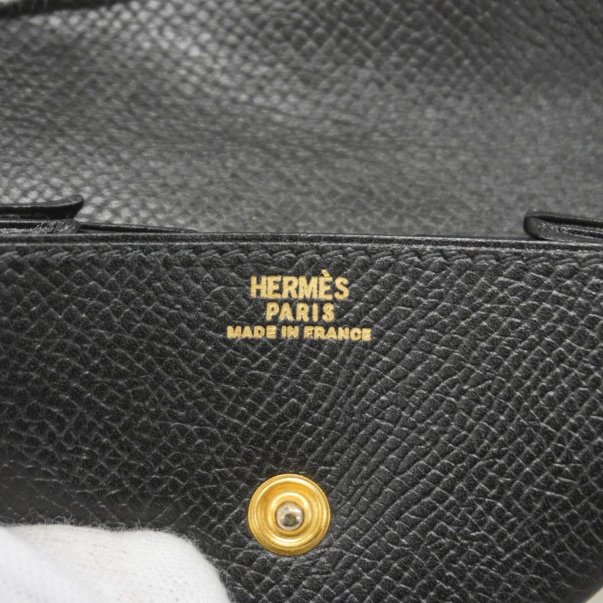 Hermes Coin Case Levain Calte Courchevel Black Gold — view 4