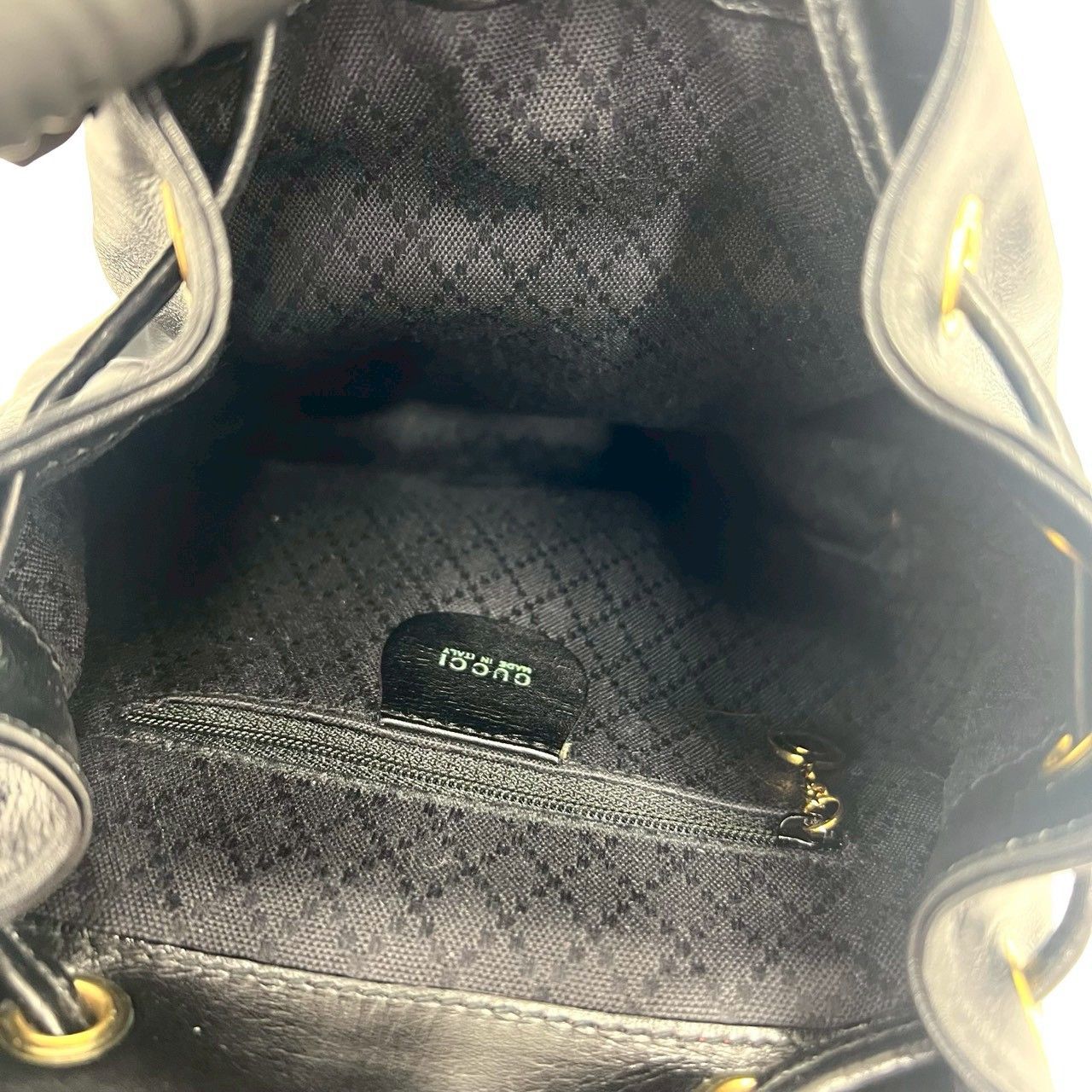 Gucci Vintage Bamboo Leather Mini Sac Backpack Black — view 9