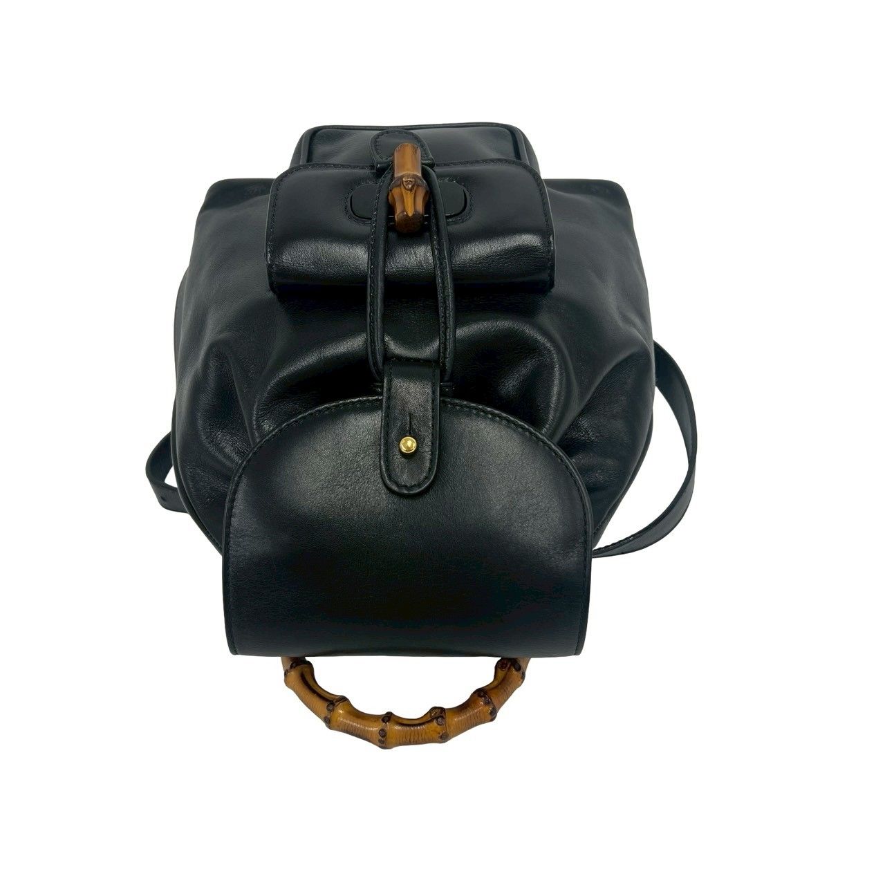 Gucci Vintage Bamboo Leather Mini Sac Backpack Black — view 4
