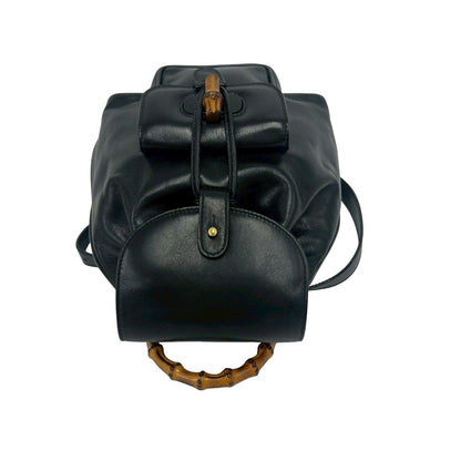 Gucci Vintage Bamboo Leather Mini Sac Backpack Black — view 4