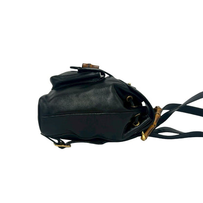 Gucci Vintage Bamboo Leather Mini Sac Backpack Black — view 6