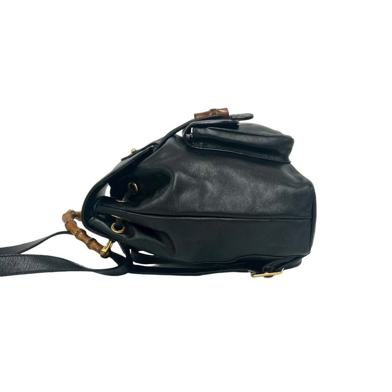 Gucci Vintage Bamboo Leather Mini Sac Backpack Black — view 5