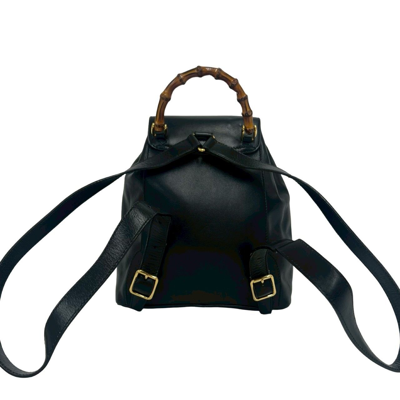 Gucci Vintage Bamboo Leather Mini Sac Backpack Black — view 3