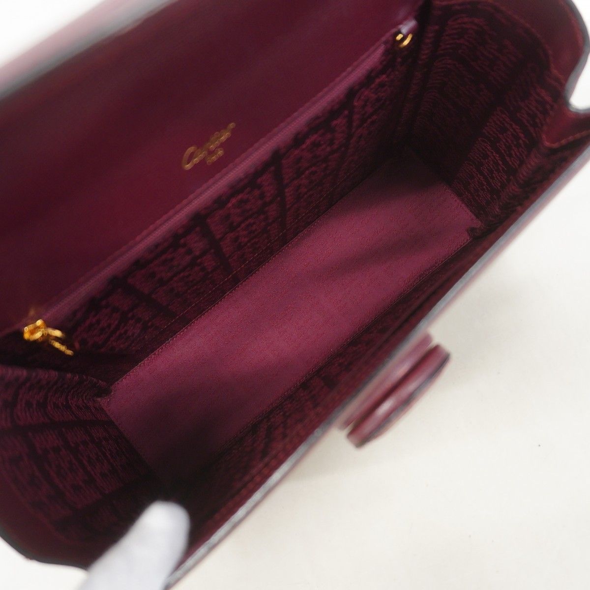 Cartier Handbag Must Leather Bordeaux Gold — view 4
