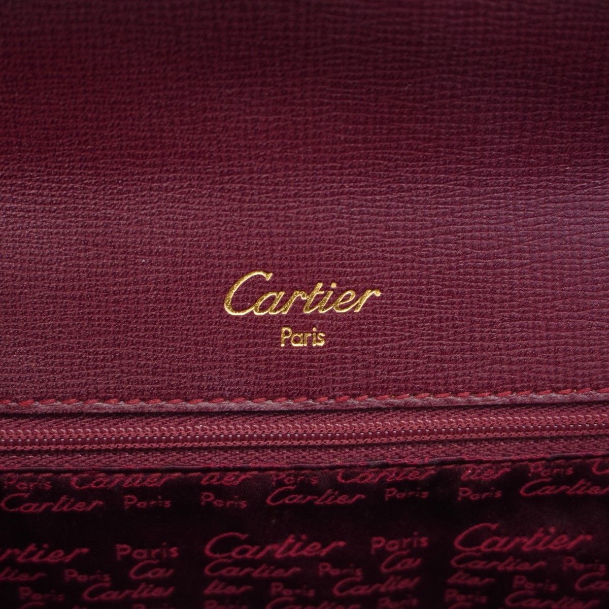 Cartier Handbag Must Leather Bordeaux Gold — view 5