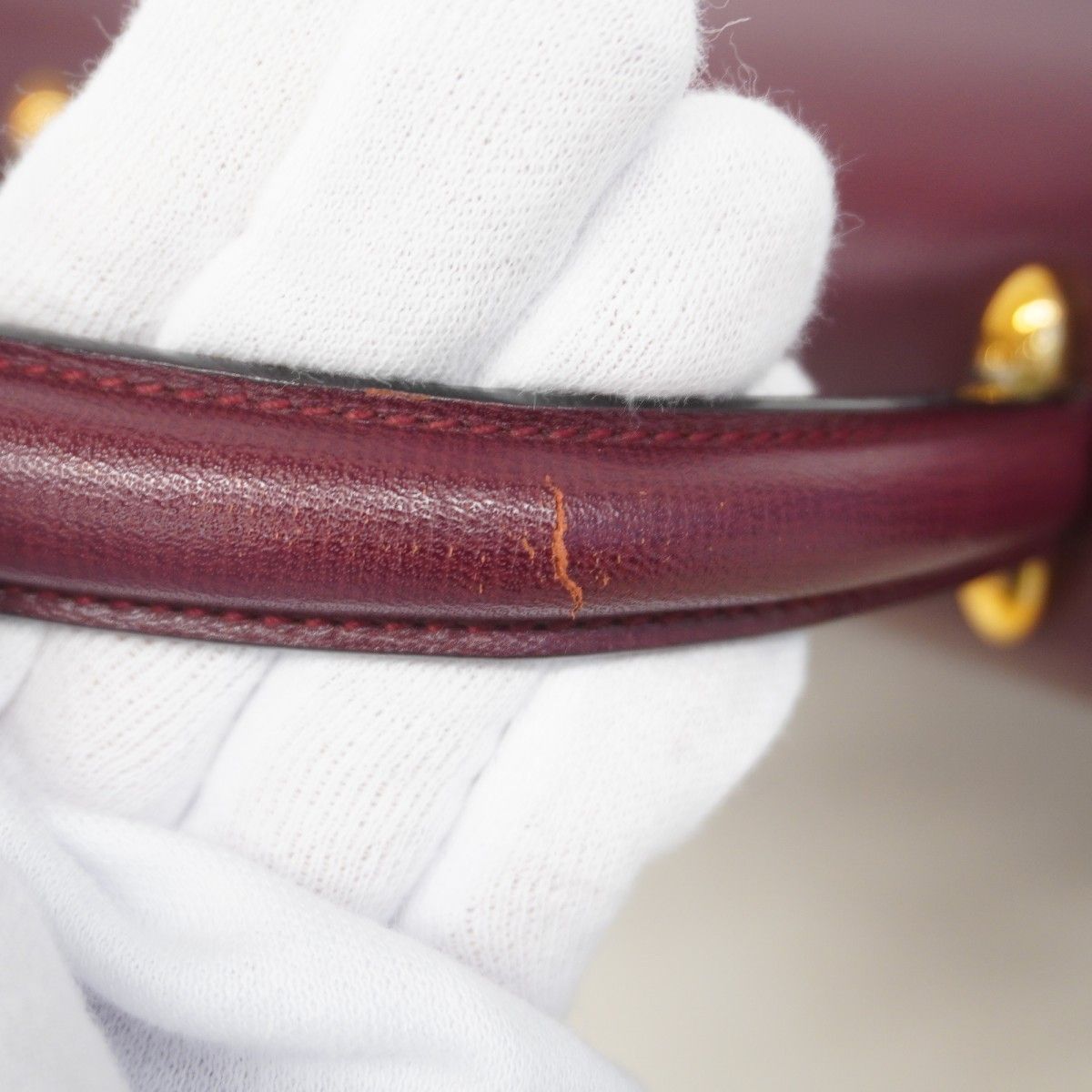 Cartier Handbag Must Leather Bordeaux Gold — view 6