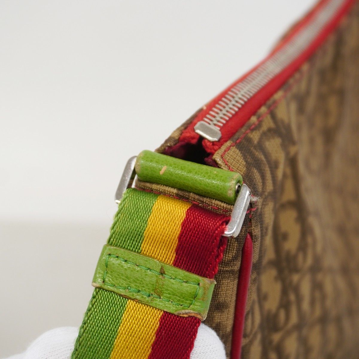 Dior Shoulder Bag Trotter Rasta Brown Silver — view 8