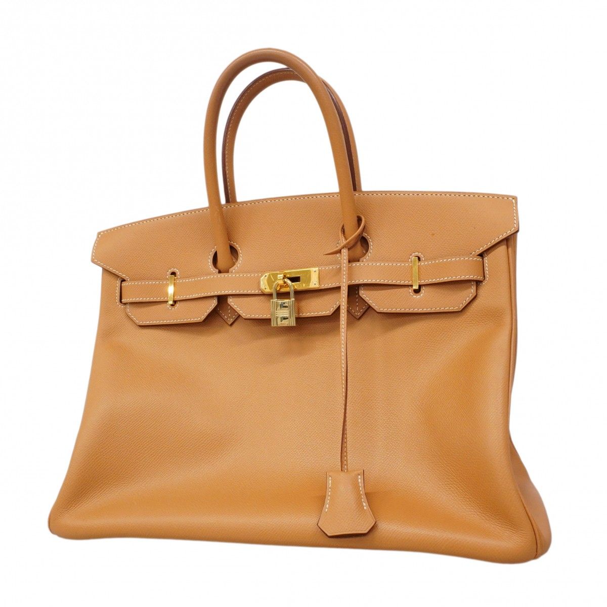 Hermes Handbag Birkin 35 Courchevel Natural Sable Gold