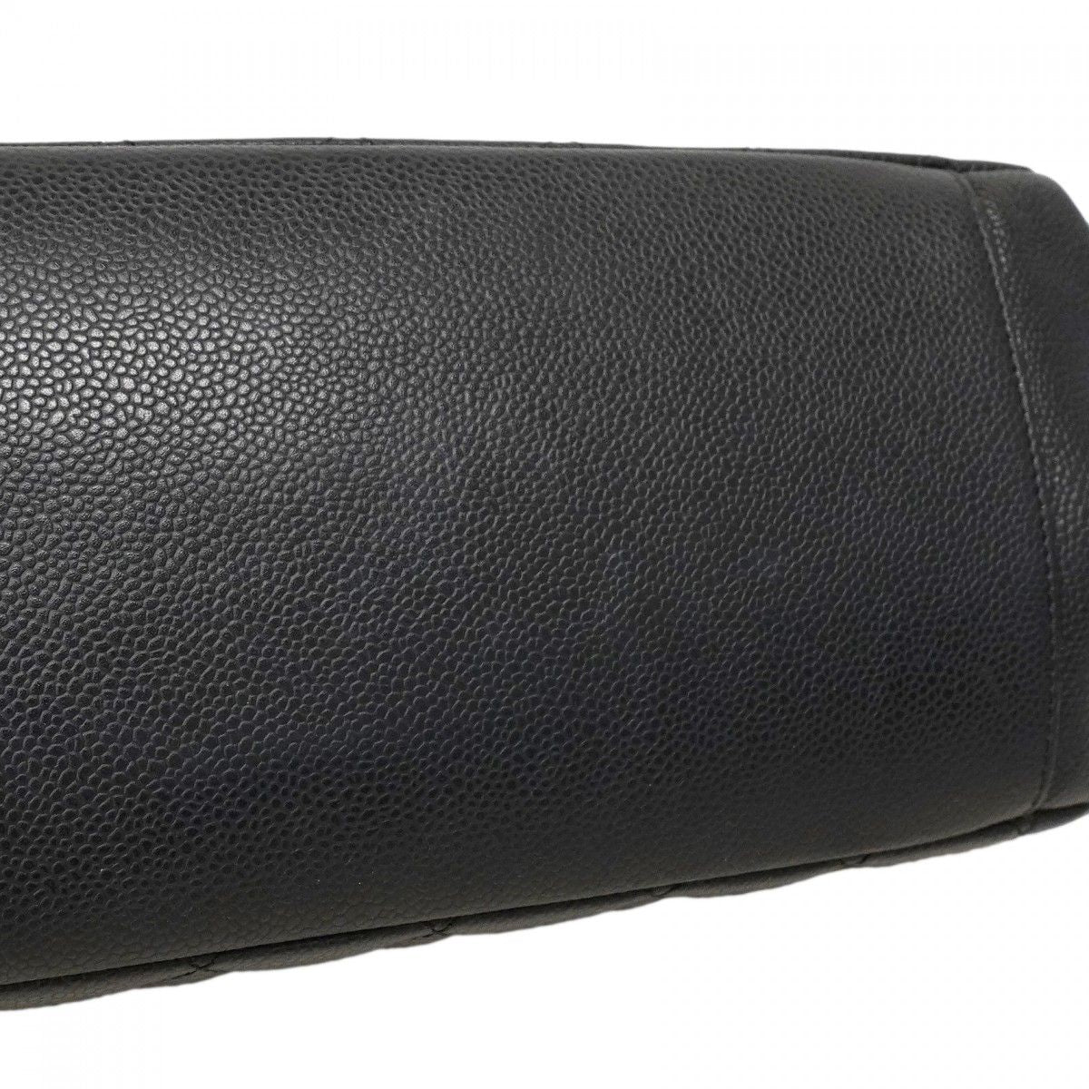 Chanel Chain Tote Quilted Caviar Leather Black Gold — view 9