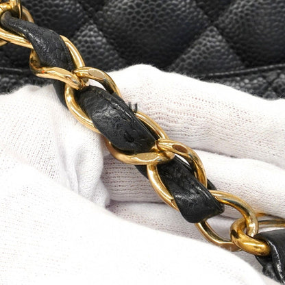 Chanel Chain Tote Quilted Caviar Leather Black Gold — view 6