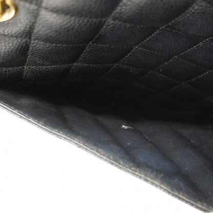 Chanel Chain Tote Quilted Caviar Leather Black Gold — view 8