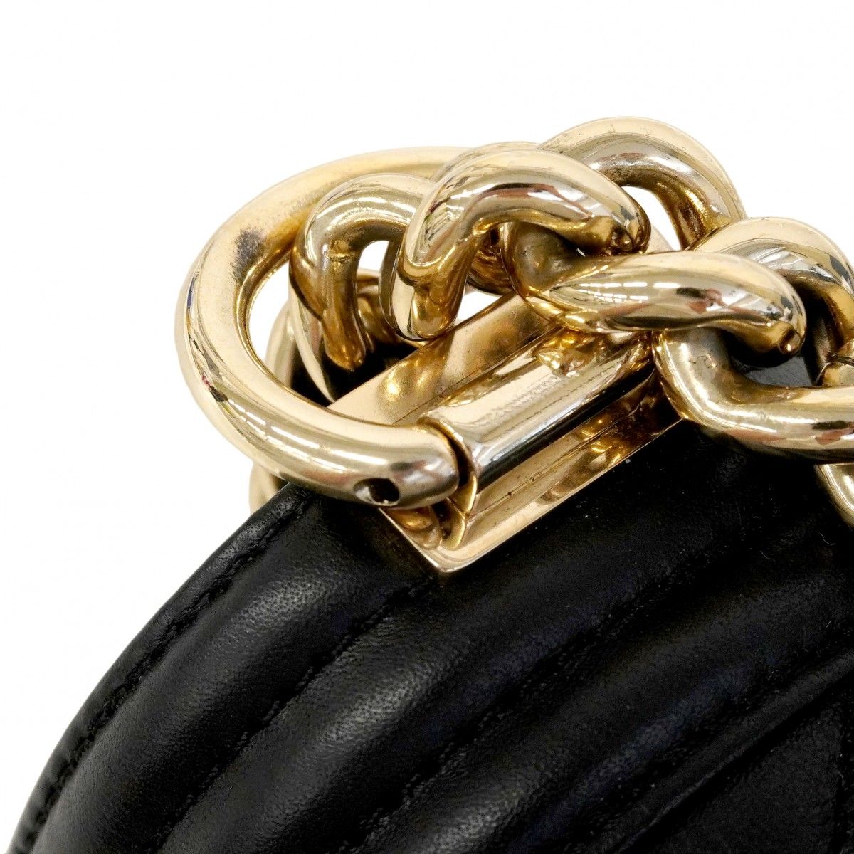 Chanel Shoulder Bag Body Stitch Lambskin Black Chien Pants Gold — view 7