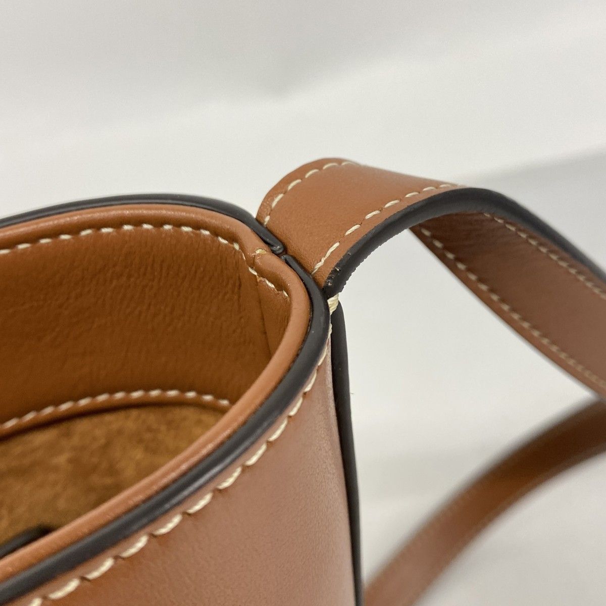 Celine Shoulder Bag Trio Small Bucket Leather Brown Gold — view 7