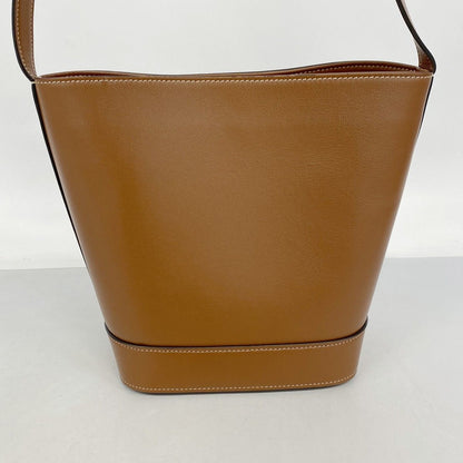 Celine Shoulder Bag Trio Small Bucket Leather Brown Gold — view 8