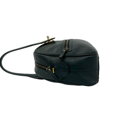 Gucci Logo Leather Turnlock Round Zip Mini Boston Bag Black — view 5