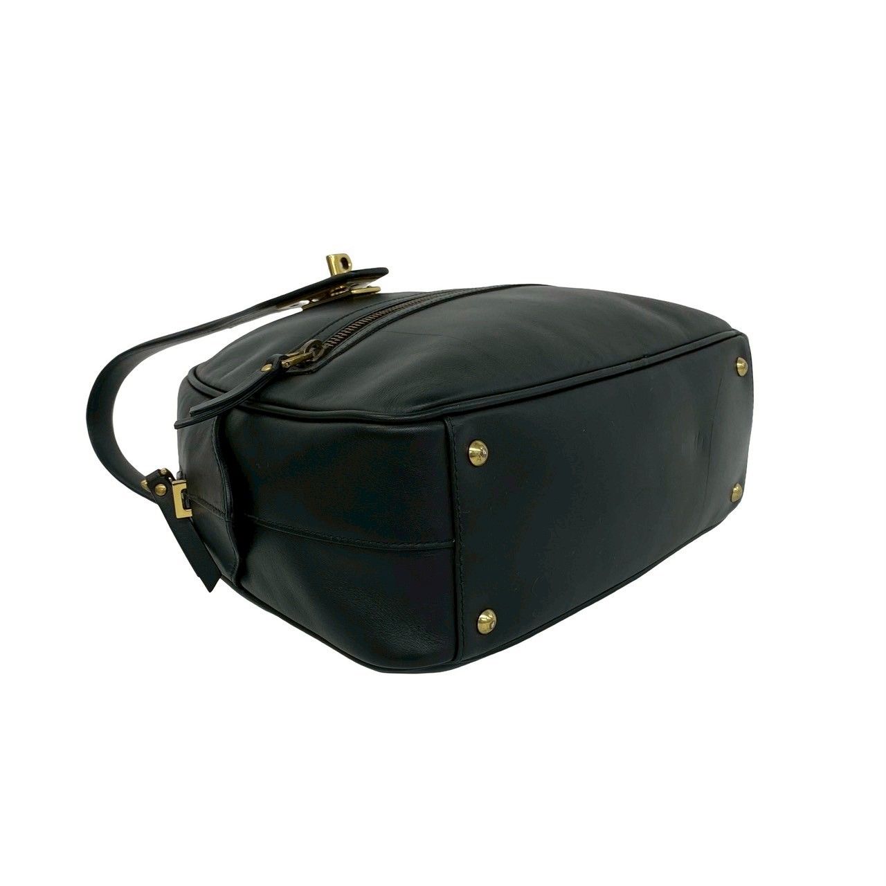 Gucci Logo Leather Turnlock Round Zip Mini Boston Bag Black — view 7