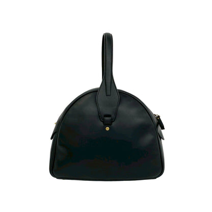 Gucci Logo Leather Turnlock Round Zip Mini Boston Bag Black — view 3
