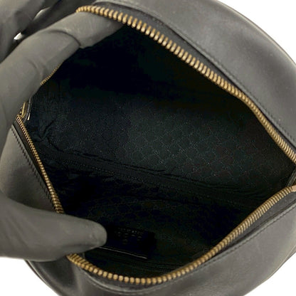 Gucci Logo Leather Turnlock Round Zip Mini Boston Bag Black — view 9