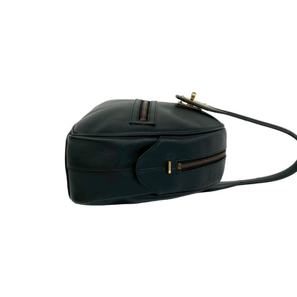 Gucci Logo Leather Turnlock Round Zip Mini Boston Bag Black — view 6
