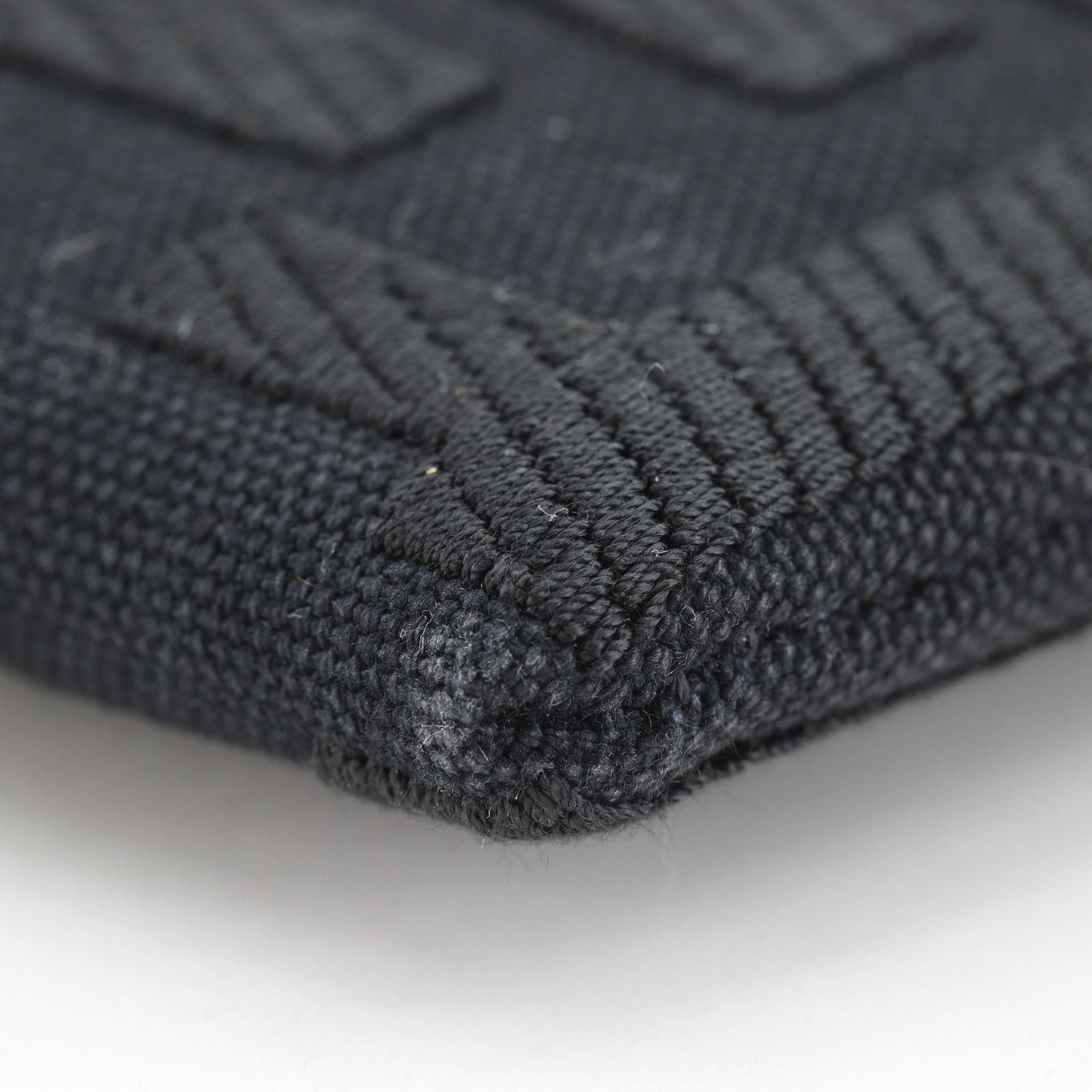 Fendi Flat Medium Pouch FF Logo Cotton Black — view 5