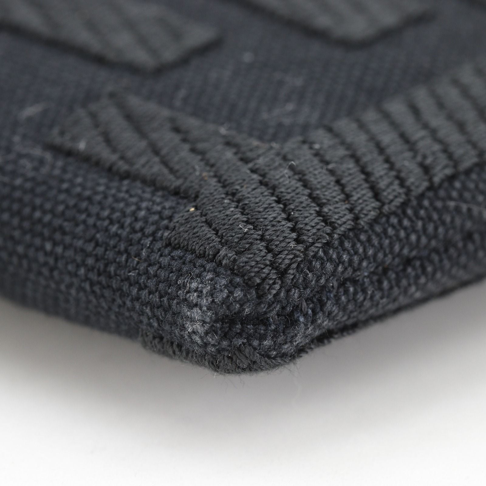 Fendi Flat Medium Pouch FF Logo Cotton Black — view 5