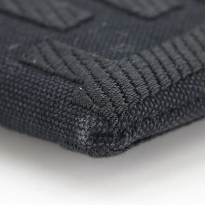 Fendi Flat Medium Pouch FF Logo Cotton Black — view 5