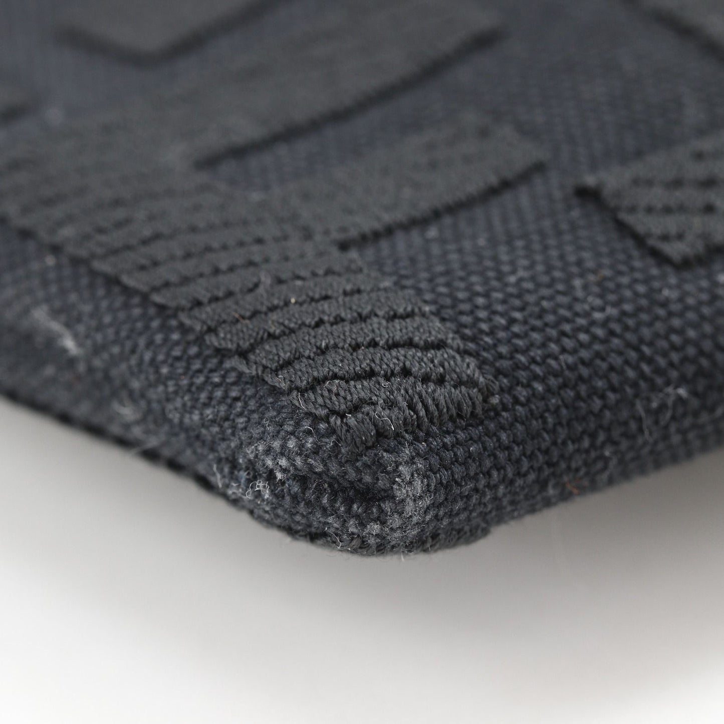 Fendi Flat Medium Pouch FF Logo Cotton Black — view 4
