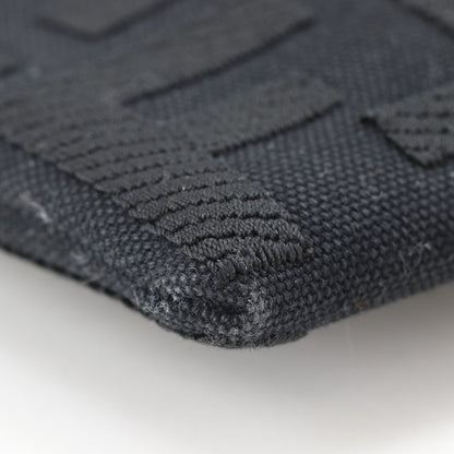 Fendi Flat Medium Pouch FF Logo Cotton Black — view 4