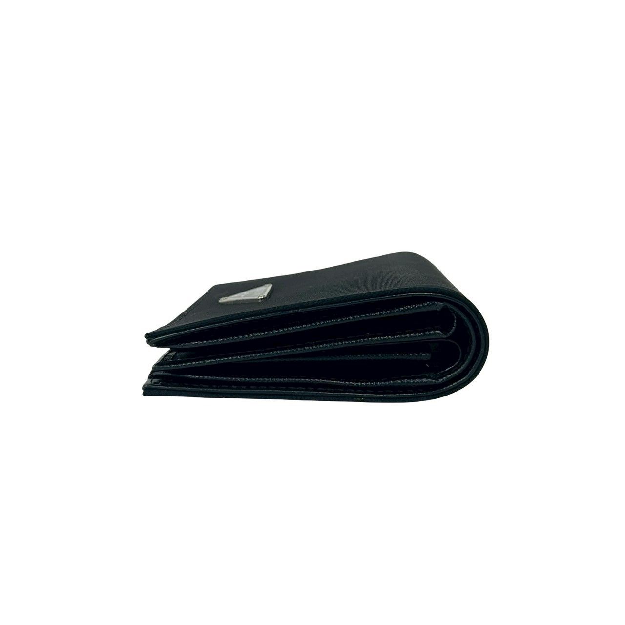 Prada Nylon Saffiano Leather Bifold Wallet Mini Black — view 5