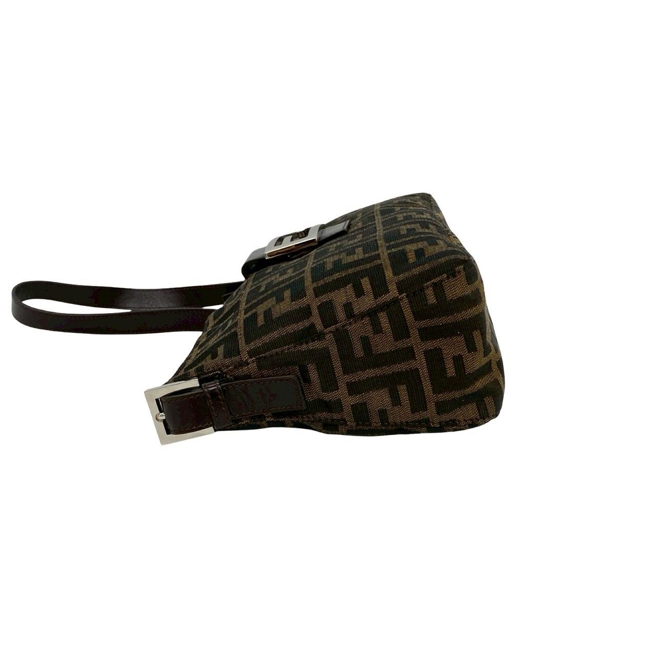 Fendi Vuitton Mamma Bucket Zucca FF Logo Canvas Leather Shoulder Bag Brown — view 5