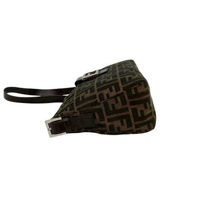 Fendi Vuitton Mamma Bucket Zucca FF Logo Canvas Leather Shoulder Bag Brown — view 5