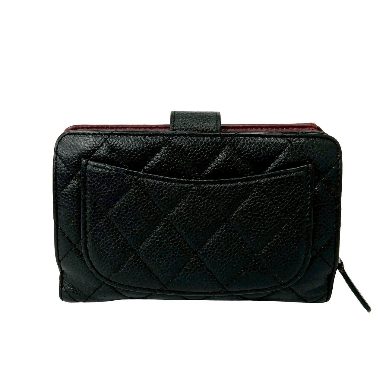 Chanel Quilted CC Logo Caviar Leather Bifold Wallet Black — view 2