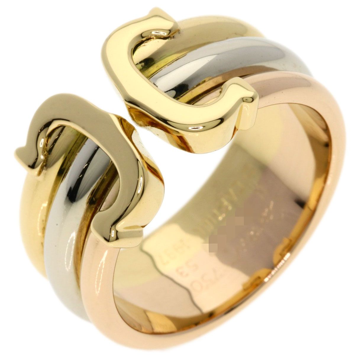 Cartier 2C Ring LM 53 18k Yellow Gold 18k Pink White — view 2
