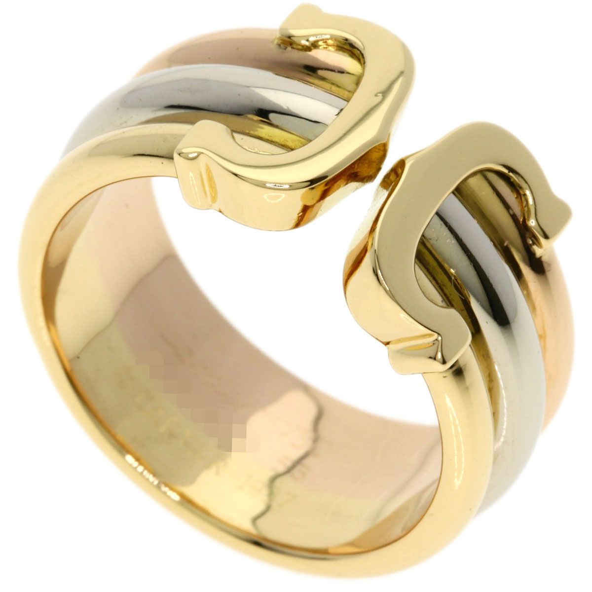 Cartier 2C Ring LM 53 18k Yellow Gold 18k Pink White