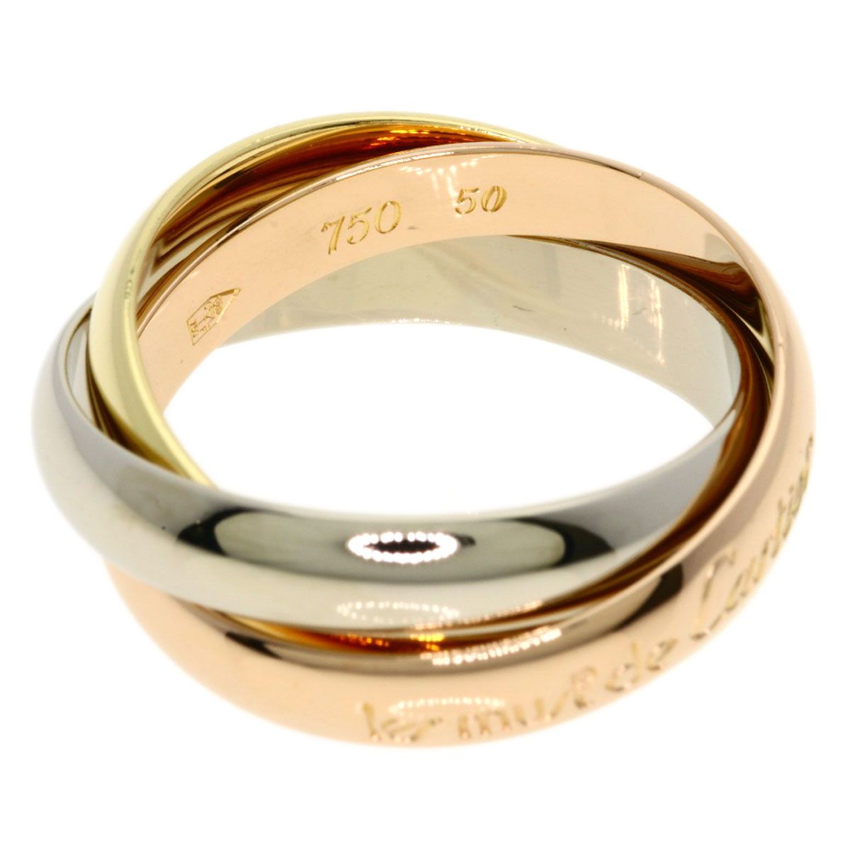 Cartier Trinity 50 Ring 18k Yellow Gold 18k Pink White — view 3