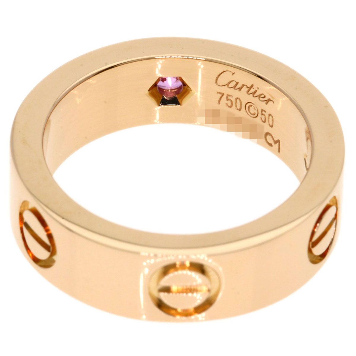 Cartier Love Ring Pink Sapphire 50 18k Gold — view 4