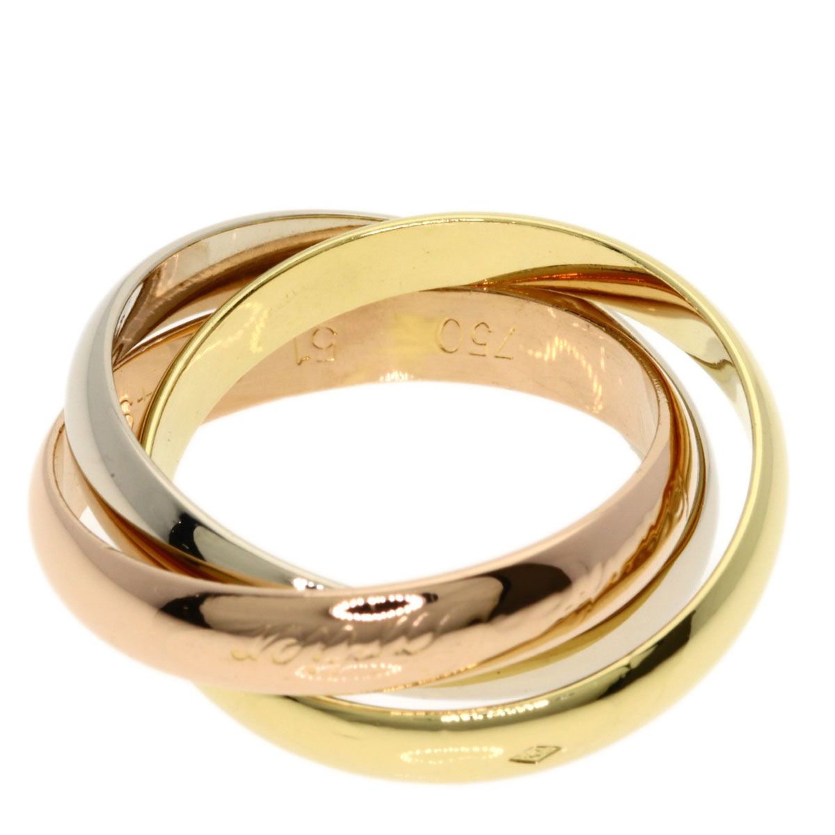 Cartier Trinity 51 Ring 18k Yellow Gold 18k Pink White — view 5