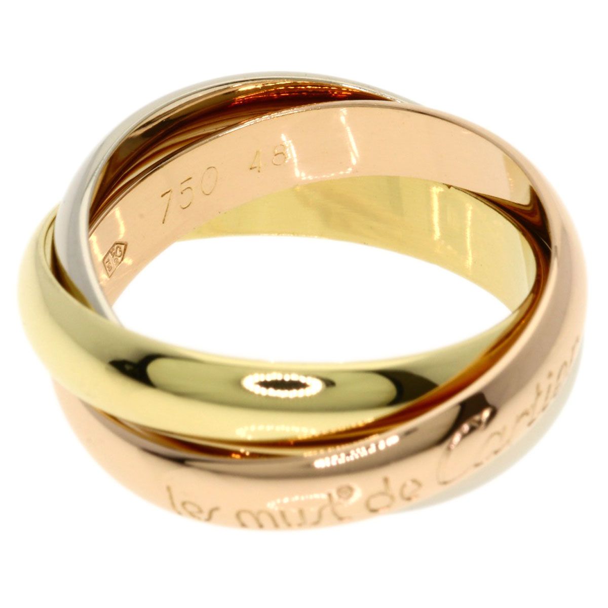 Cartier Trinity 48 Ring 18k Yellow Gold 18k Pink White — view 3