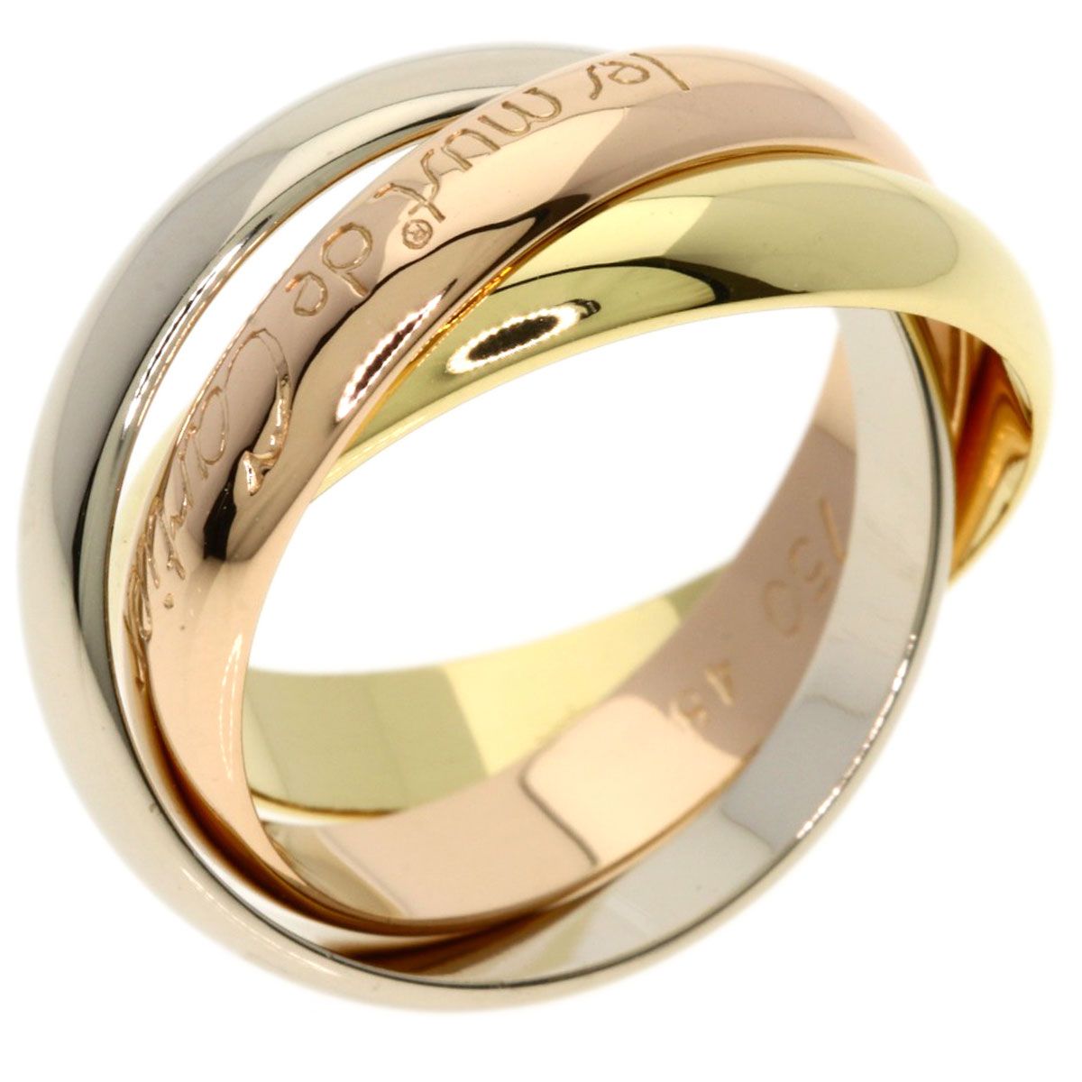 Cartier Trinity 48 Ring 18k Yellow Gold 18k Pink White — view 2
